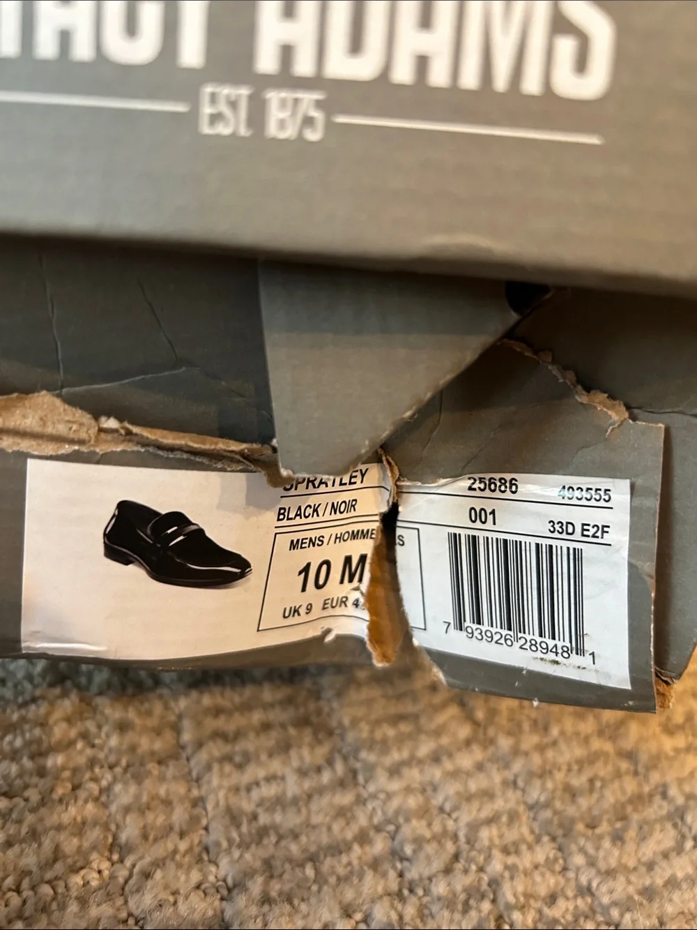Stacy Adams SPRATLEY Moc Toe Saddle Slip On Black 10